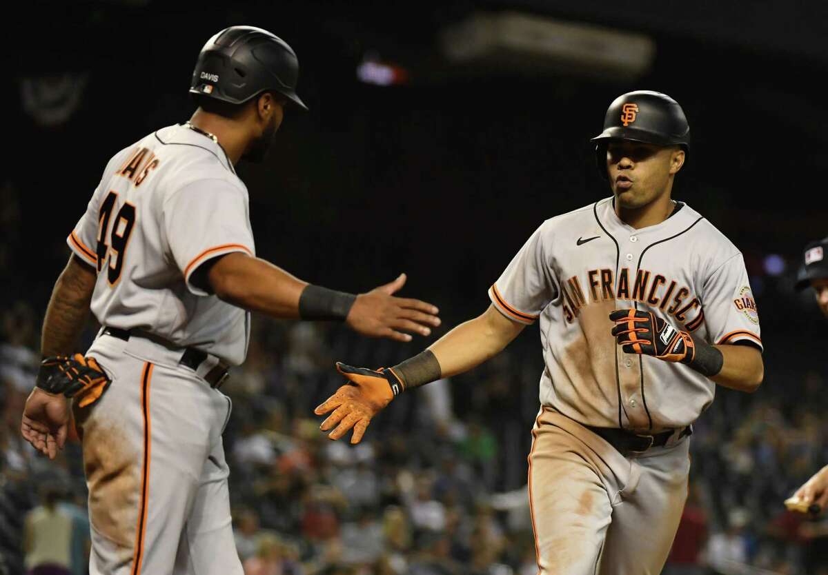 San Francisco Giants first baseman LaMonte Wade Jr. celebrates in the  News Photo - Getty Images