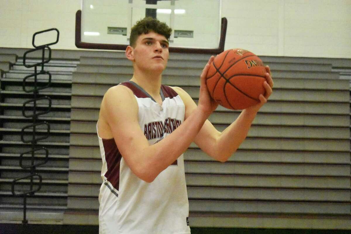 Bristol Central's Donovan Clingan at the the Bristol Central's gym at Bristol Central high school on Monday, April 12, 2021.