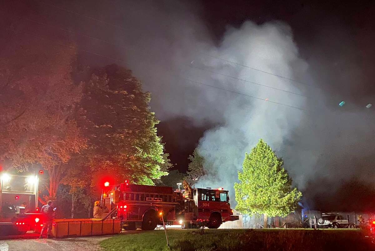 Firefighters battle structure fire southwest of Bad Axe