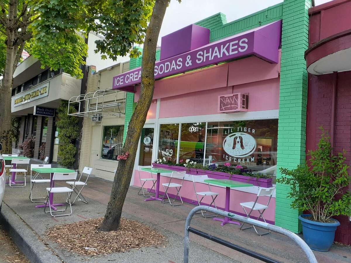 The colorful exterior of Lil Tiger Ice Cream stands out on Lake City Way NE.