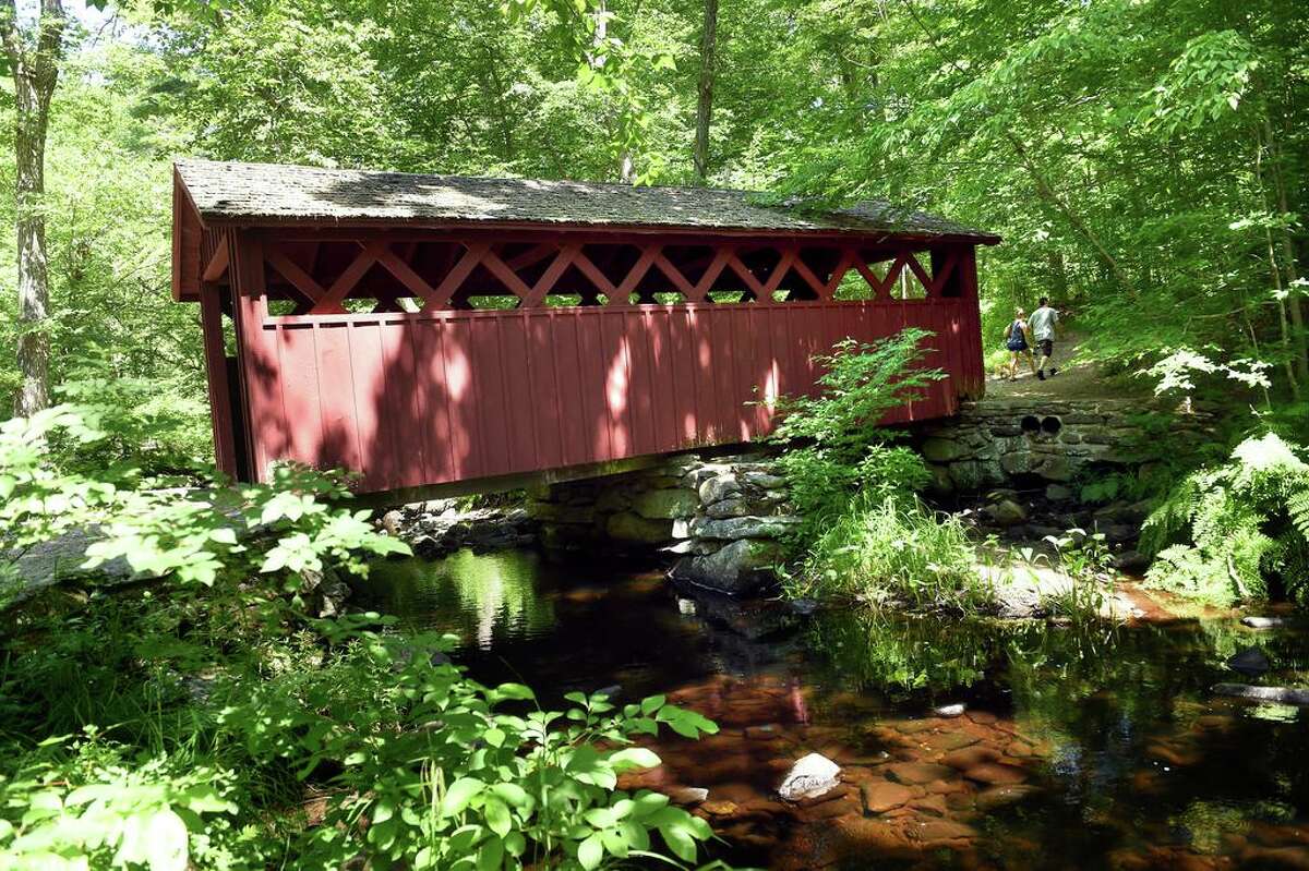 The covered bridge in Chatfield Hollow State Park in Killingworth photographed on June 30, 2021.