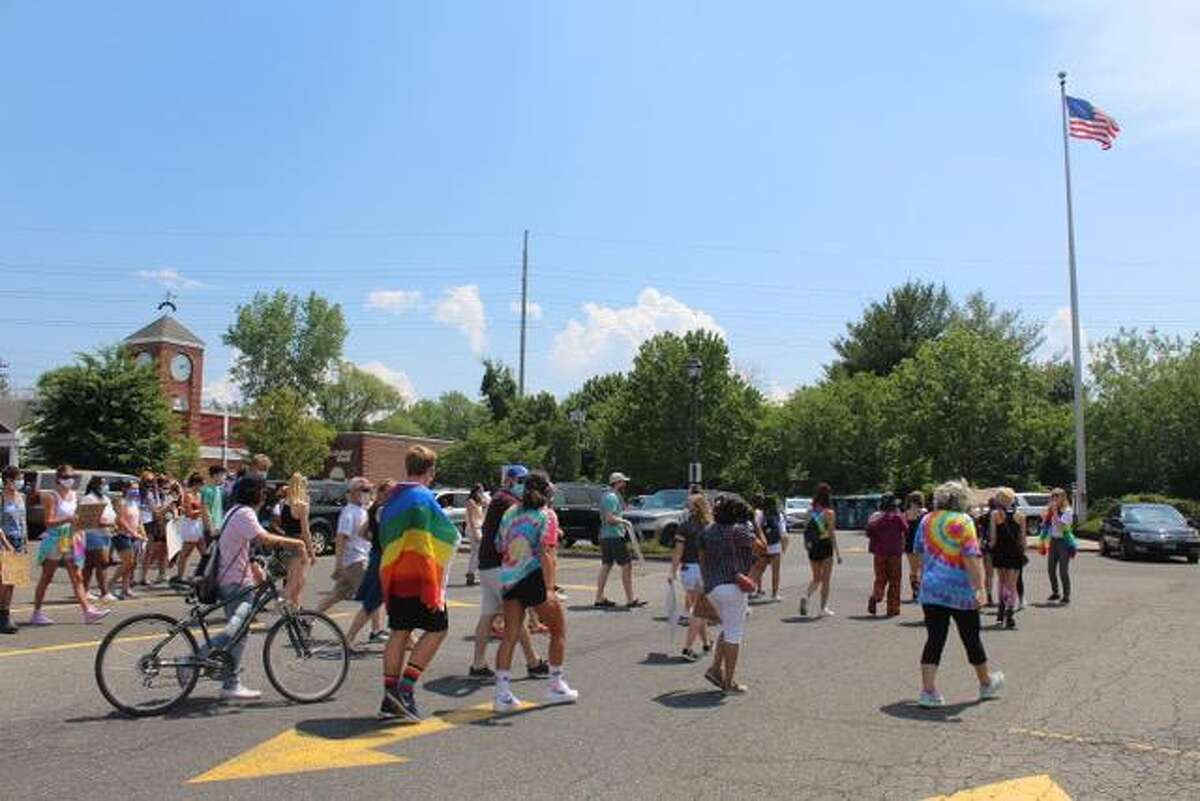 Attendees at last year's Black Lives Matter/Pride protest.