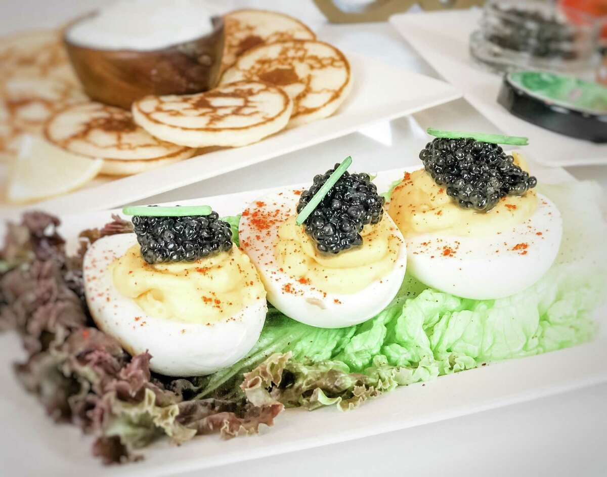 Deviled eggs topped with caviar will be on the menu at Tsar Nicoulai's upcoming cafe at the Ferry Building in San Francisco.
