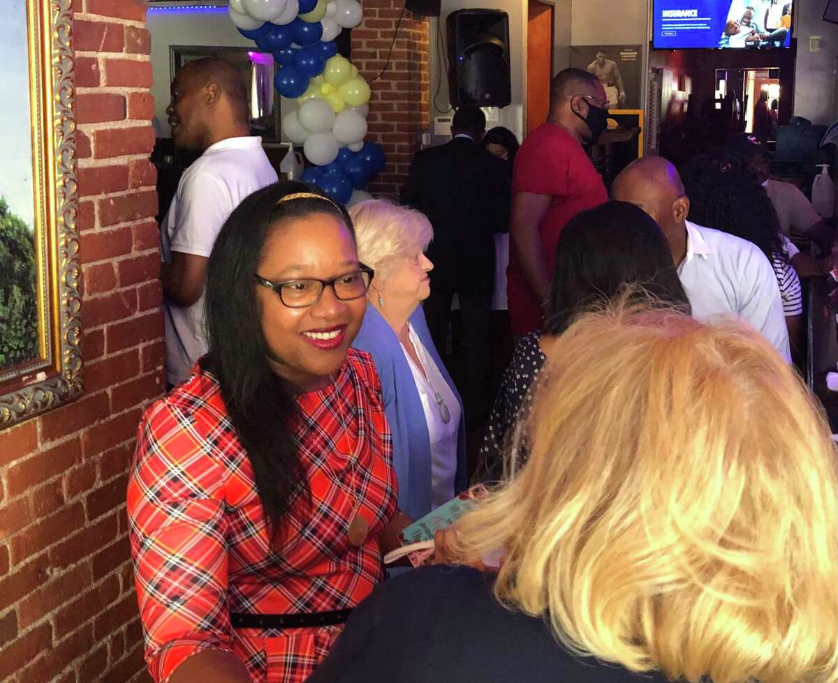 A file photo of Stratford mayoral candidate Immacula Cann at a 2021 fundraiser.