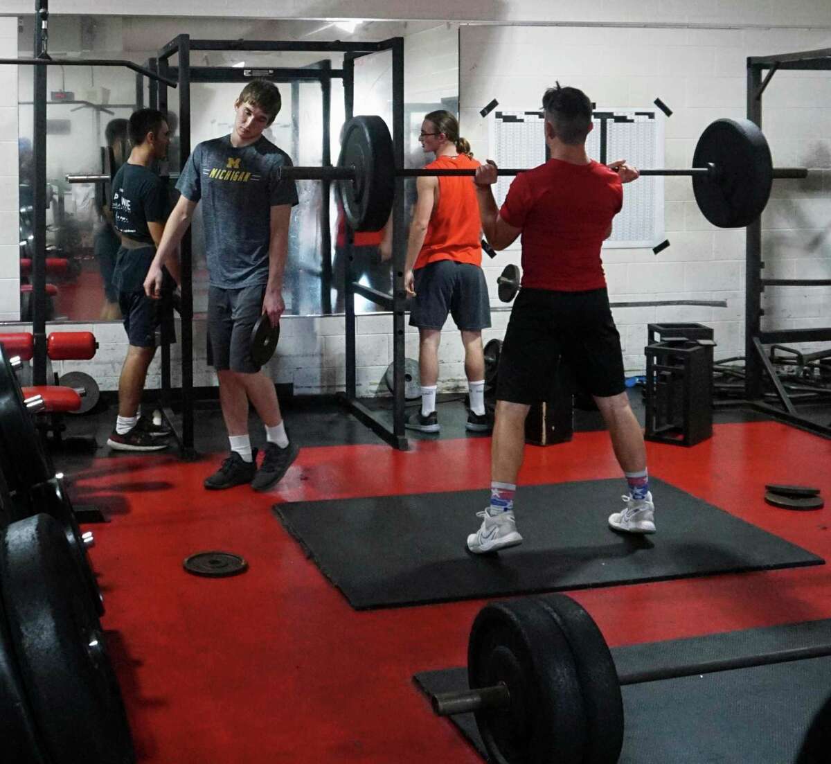 Several members of Reed City's football program have engaged in nightly weight-lifting sessions this summer to prepare for the upcoming season. (Herald-Review photo/Joe Judd)