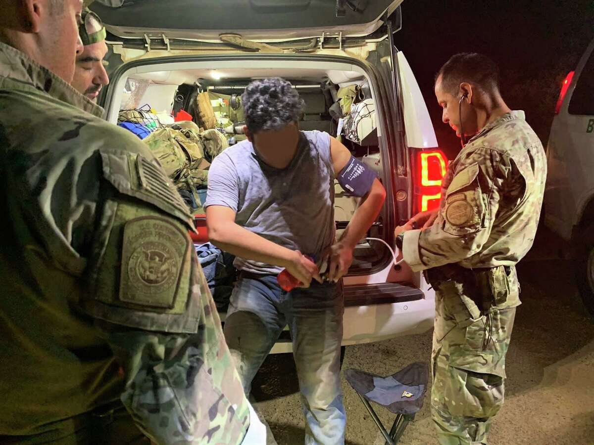 U.S. Border Patrol agents said this migrant had a sprained ankle when they rescued him. Authorities rendered aid to him and took him to a local hospital.