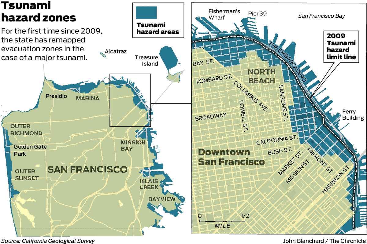 Downtown S.F., North Beach included in new Bay Area tsunami hazard zones
