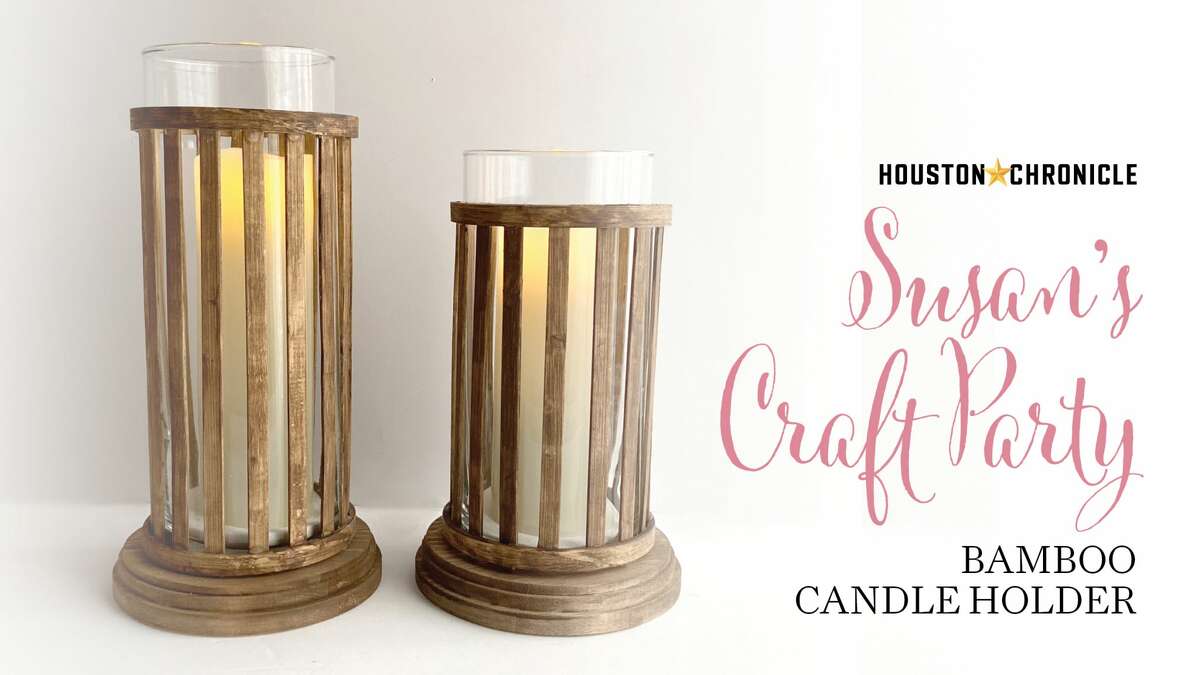 BAMBOO CANDLE HOLDER Make a bamboo candle holder to place over a dollar store vase.