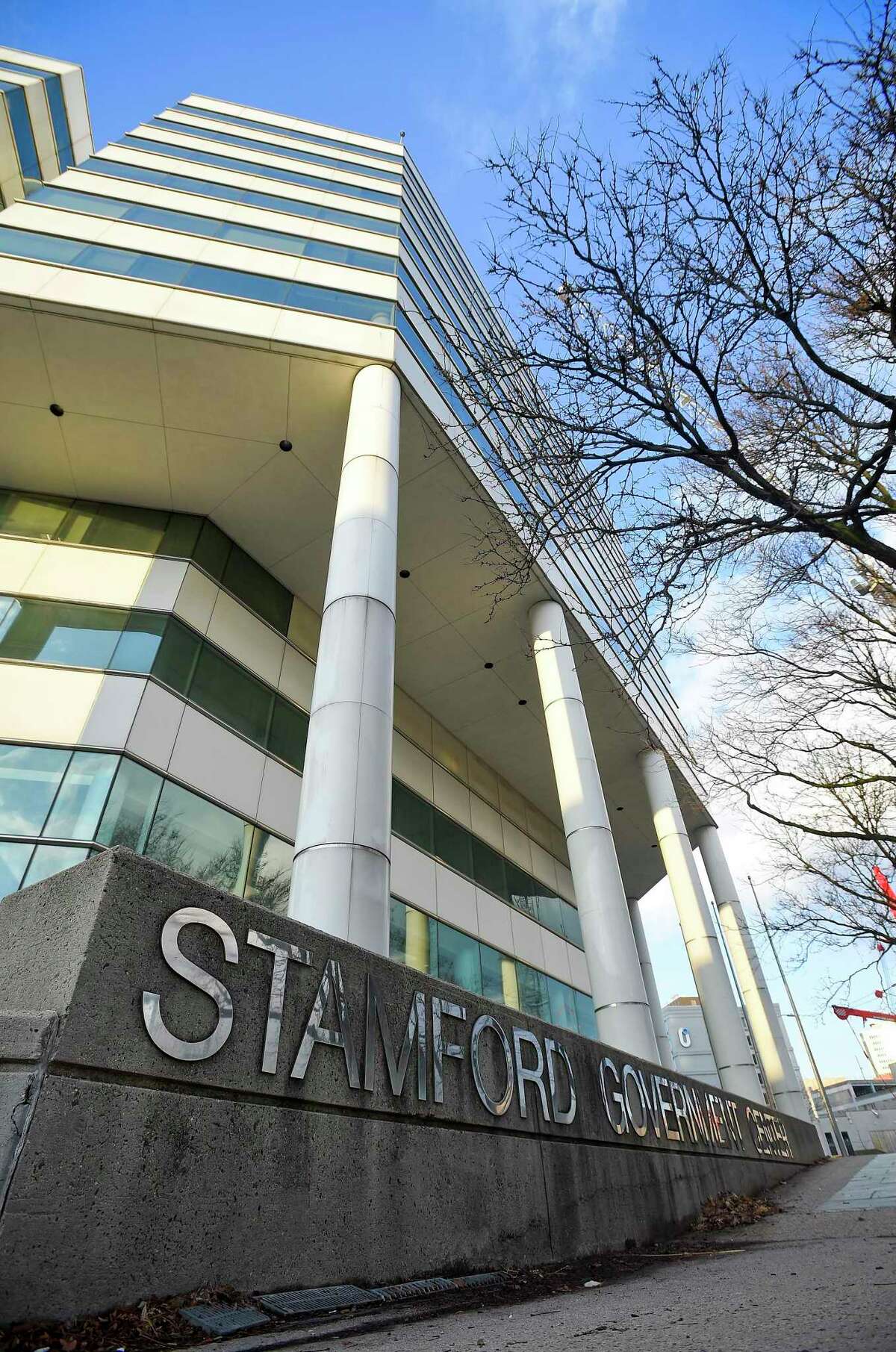 A general exterior photograp taken on Dec. 11, 2019 of the Stamford Government Center in Stamford, Connecticut.