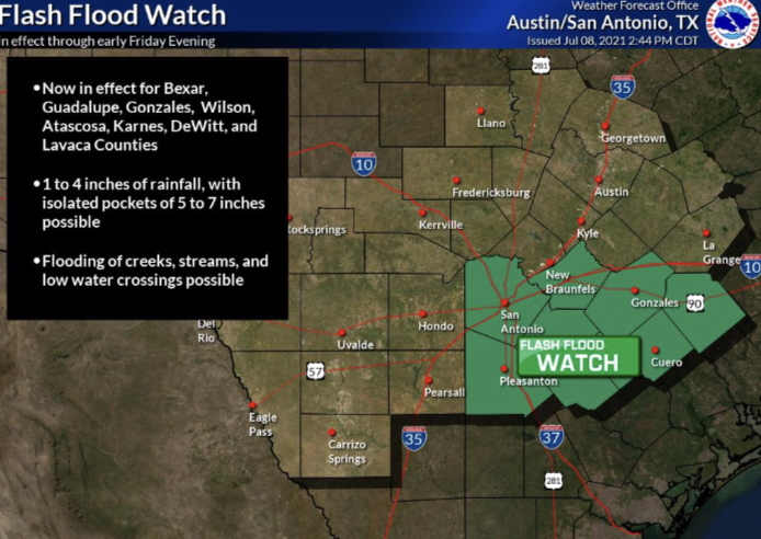 San Antonio area remains under flash flood advisory is in effect ...