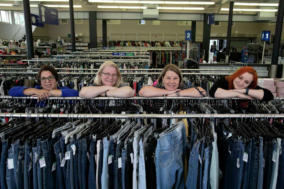 Maria Z. Aguillon, from left, shown with fellow Goodwill workers Trina Hibbard, Janet Ward and Lauren Serrato, was perplexed about the siren’s source.