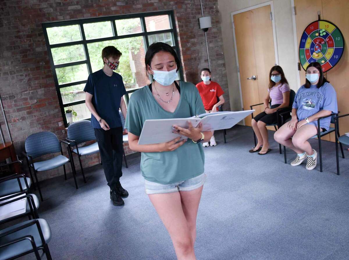 Katharine Singer Jensen, 17, rehearses a song from "The Last Five Years" at River House in the Cos Cob section of Greenwich, Conn. Sunday, July 11, 2021. Unlike many of the arts organizations in town, Greenwich Arts Alliance never closed during the COVID-19 pandemic. The nonprofit, which uses therapeutic arts programs to educate students and seniors, began rehearsal in person again during the first week in June and plans to host two upcoming shows in mid-and-late July.