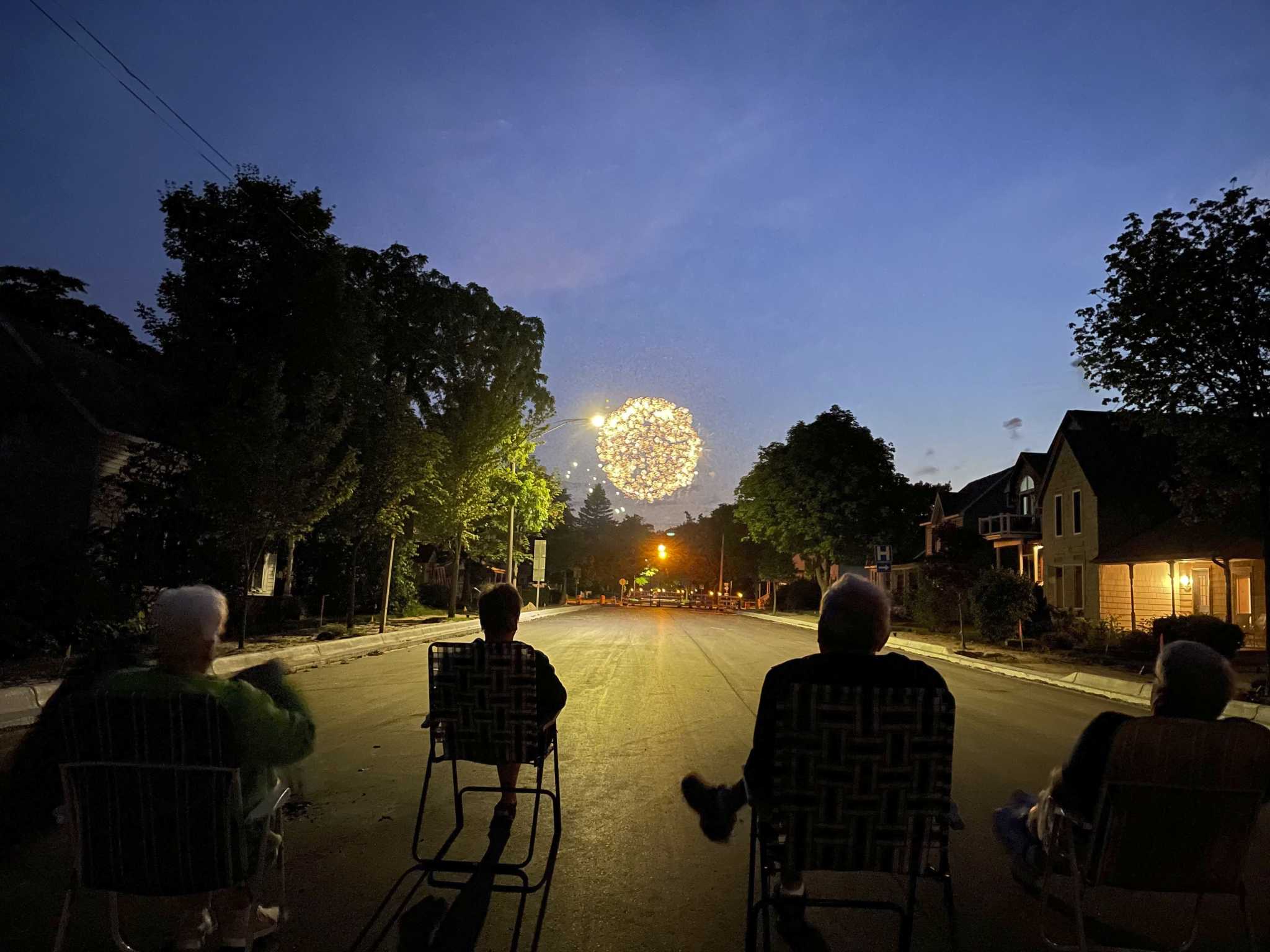 A unique view of Frankfort fireworks