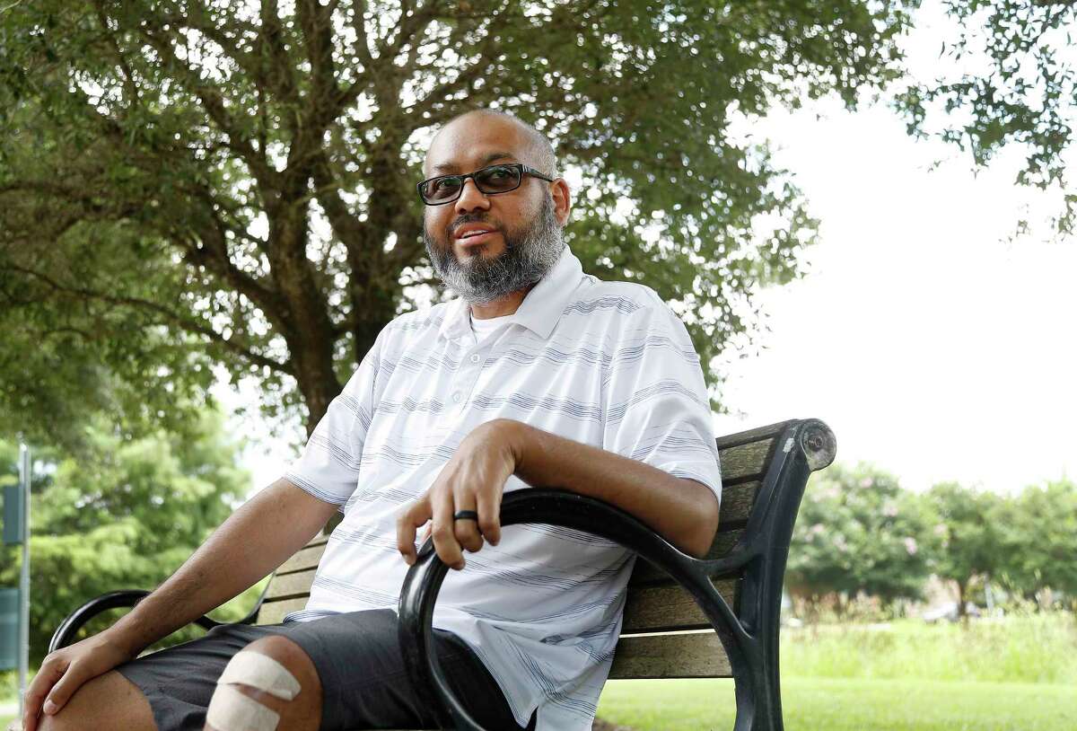 Josh Garza, 43, declined the COVID-19 vaccine because he didn’t want to be a “human guinea pig.” He ultimately contracted a severe case of the virus, spent four months in the hospital, and needed a double-lung transplant to survive. He was photographed, Thursday, July 1, 2021, in Sugar Land.
