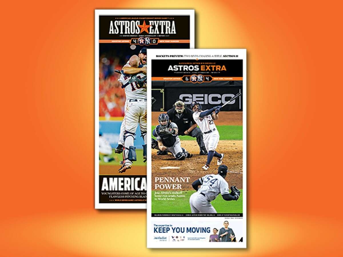 Show off Astros ALCS winning moments with your own front-page reproductions.