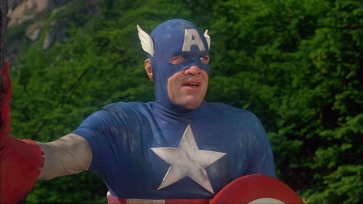 #54. Captain America (1990) IMDb rating: 3.3 Director: Albert Pyun Runtime: 1 hour 37 minutes This direct-to-video release tells the origin story of Marvel’s most patriotic hero as he awakens from a frozen coma to battle the evil Red Skull. Despite being the first cinematic depiction of Captain America, this film is most notable for its low budget and its star being the son of “Catcher in the Rye” author J.D. Salinger. The film’s poor reputation has not deterred its director, Albert Pyun, who continues to make low-budget action flicks in the same vein.
