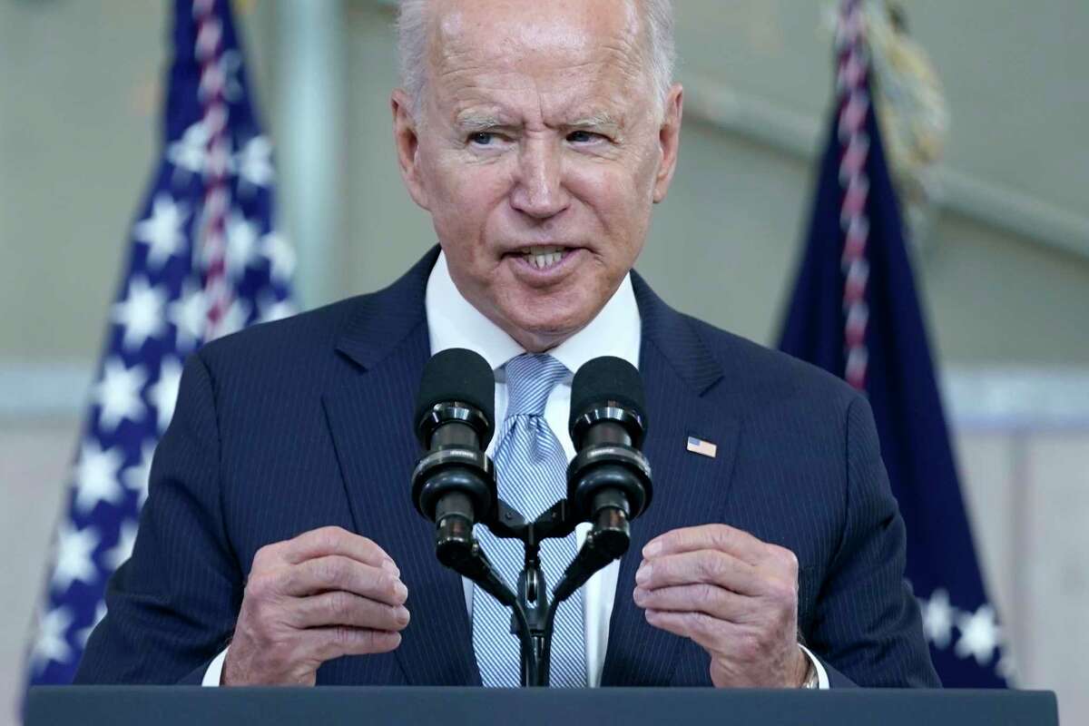 In this July 13, 2021, photo, President Joe Biden delivers a speech on voting rights at the National Constitution Center in Philadelphia.