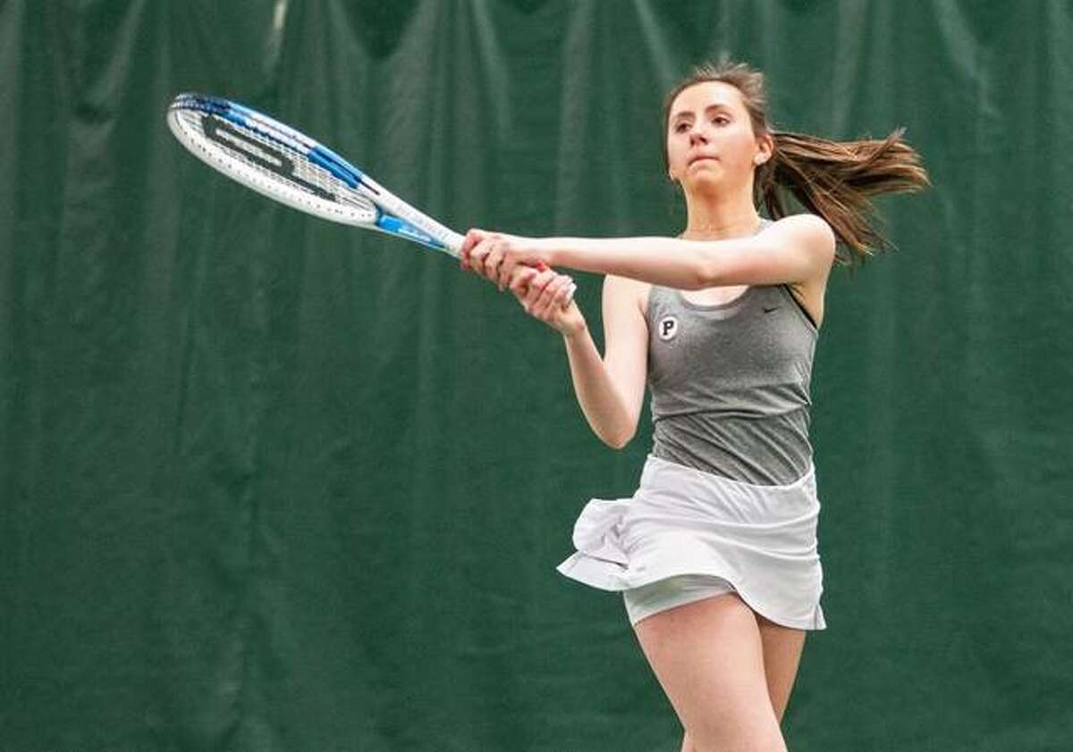 Paige Lesko was one of seven Principia college tennis players to be receive Intercollegiate Tennis Association Scholar Athlete Wednesday.