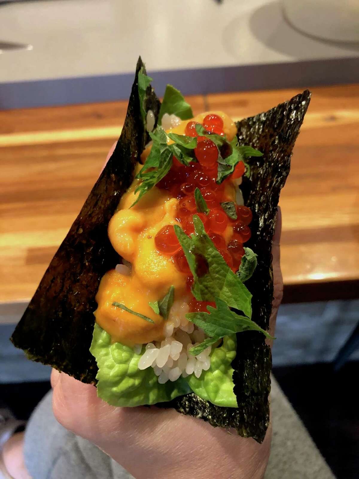Hand rolls, potentially filled with uni and ikura, will be the focus of the Ju-Ni team's next restaurant, Handroll Project.