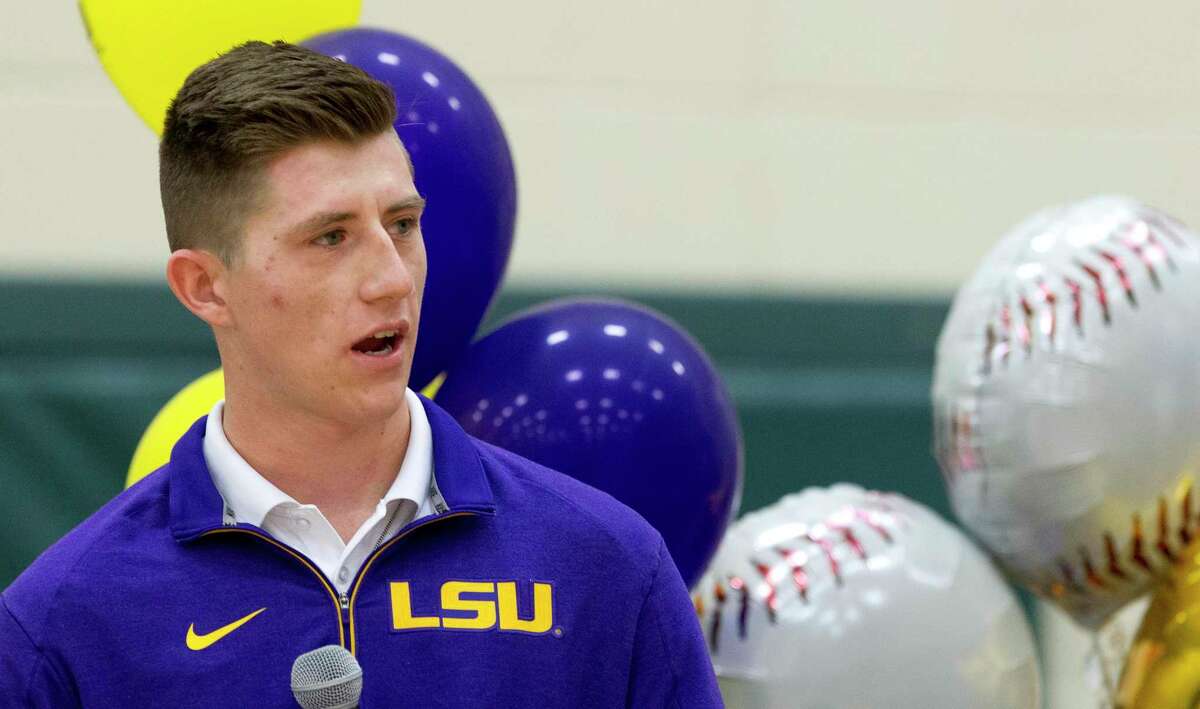 Devin Fontenot, shown here during National Signing Day in February 2017, will return for one more baseball at LSU.