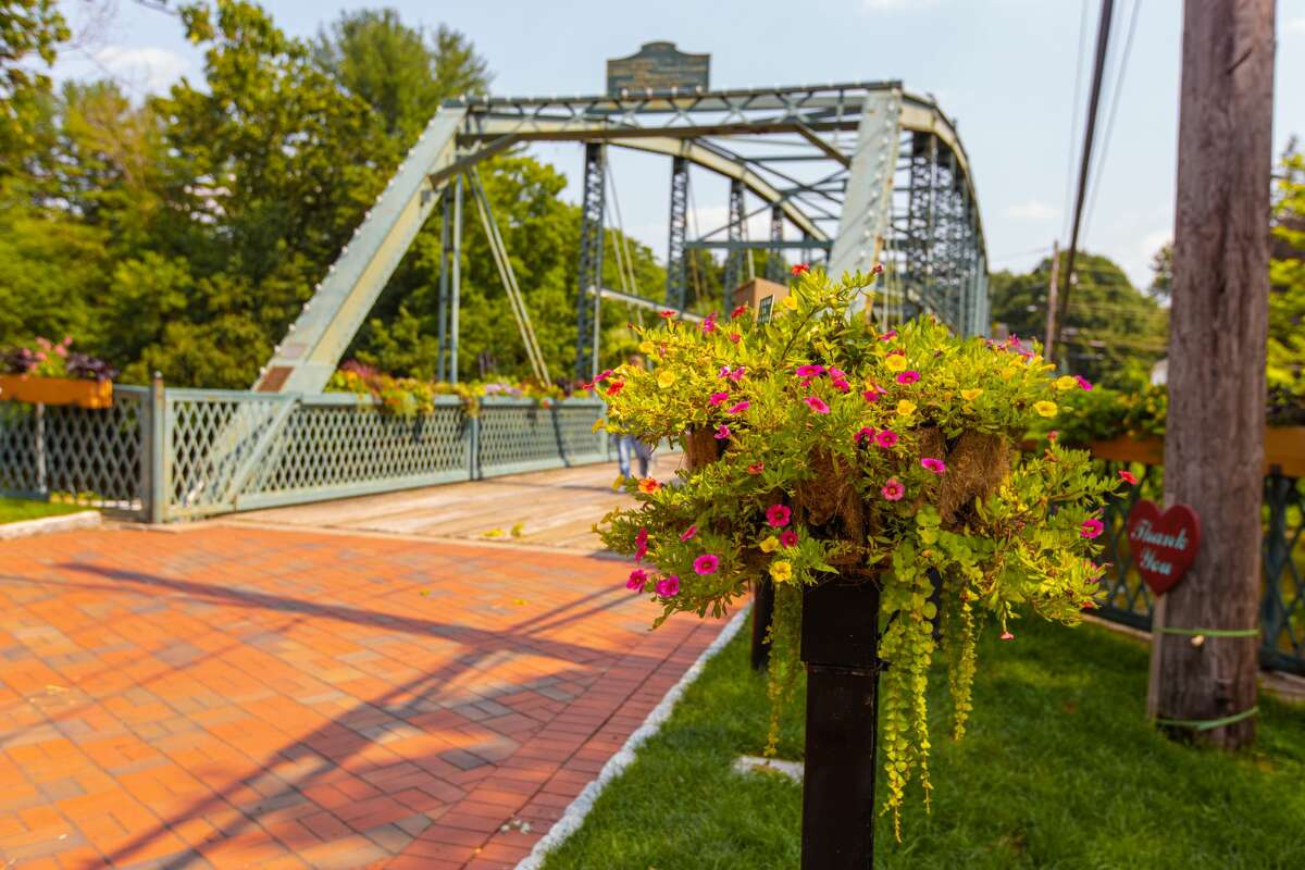 The Drake Hill Flower Bridge in Simsbury, Conn. July 2021.