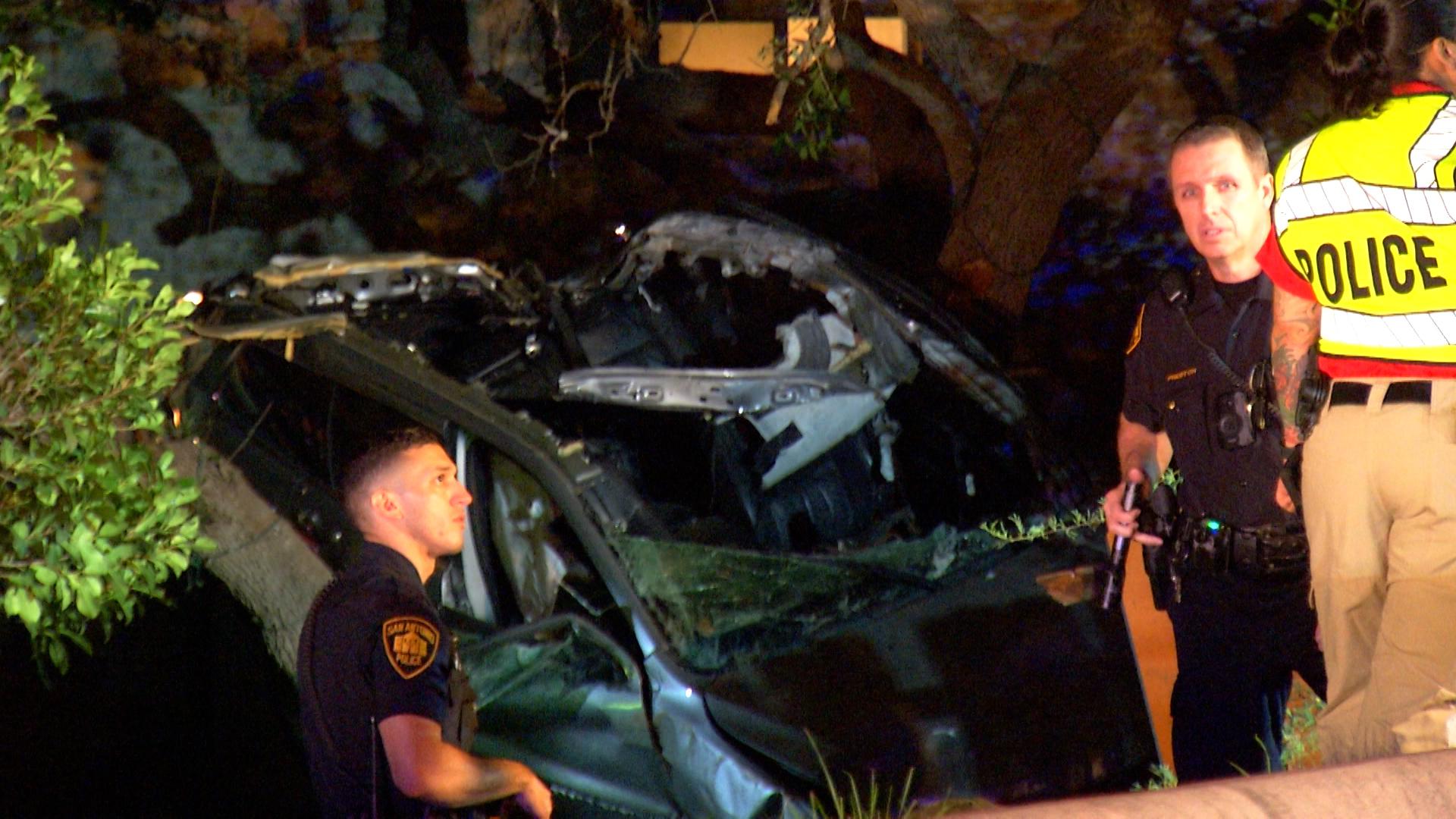 Three men who died after SUV lands in a tree identified