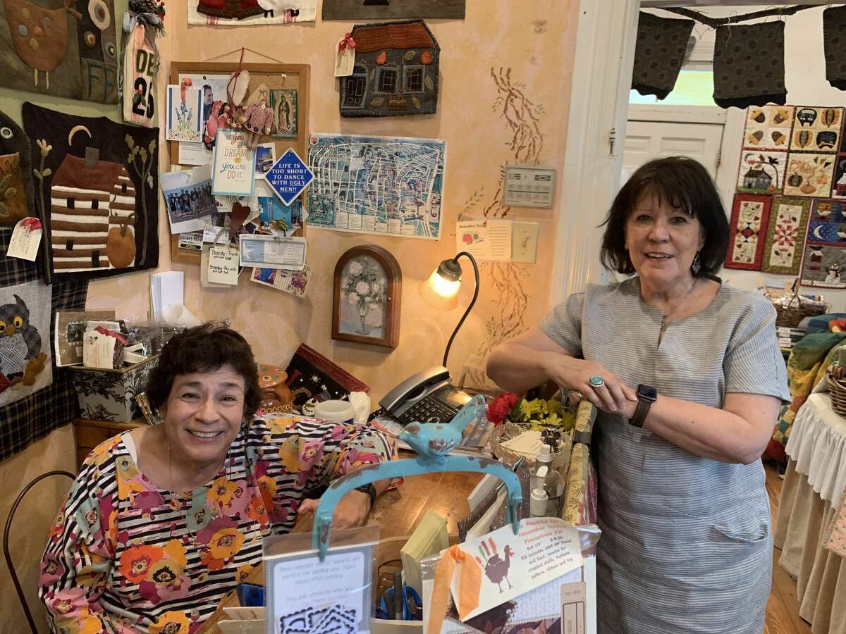 Toni (left) and Francine (right) are the longtime owners of the hidden quilting treasure connected  July 14, 2021.