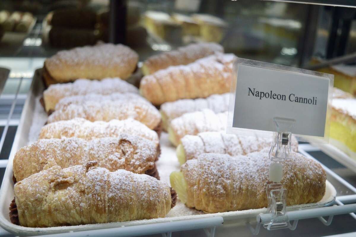 Napoleon cannoli are among the traditional Italian pastries available at Lucibello's Italian Pastry Shop on Grand Ave. in New Haven, Conn. on Wednesday, July 14, 2021. 