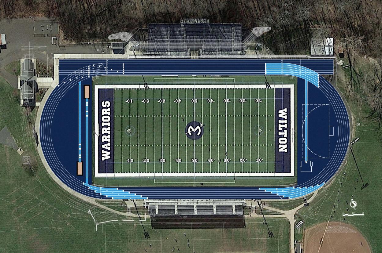 New Wilton High School track completion date pushed back by weather