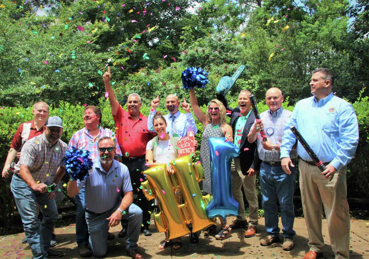 Conroe Noon Lions Club members celebrated being No. 1 in the USA. On July 1, the club became the largest club beating out the Seal Beach Lions Club (CA) ending the Lions year with 307 members.
