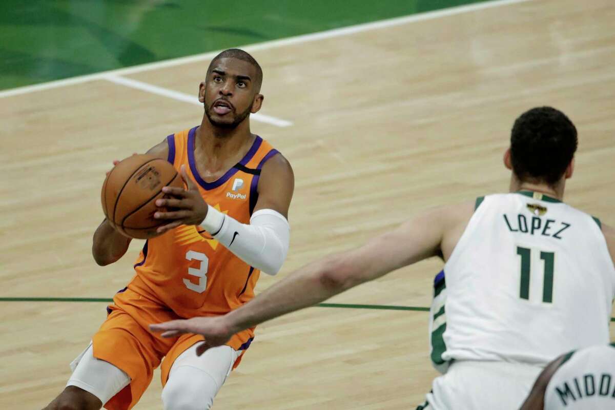 Chris Paul and the Suns host Game 5 of the NBA Fianls against the Bucks at 6 p.m. Saturday (ABC).