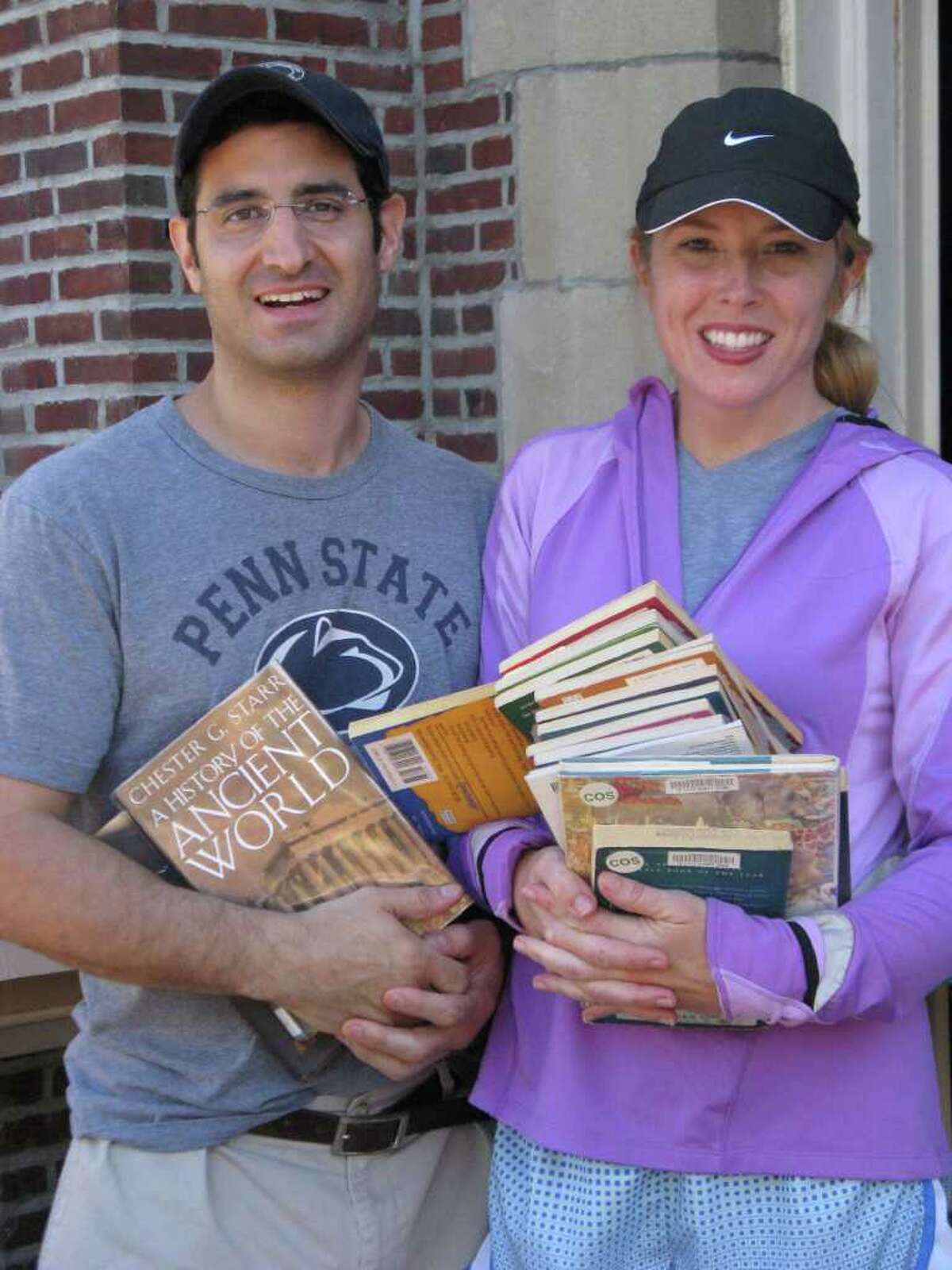 At the Cos Cob Library Book Sale books were in, Kindles out