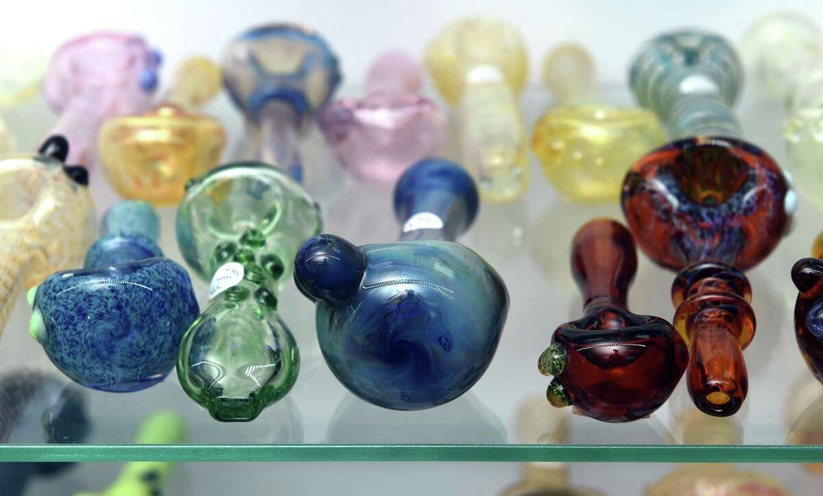 Glass pipes for sale at Bangarang in Wallingford on July 16, 2021.