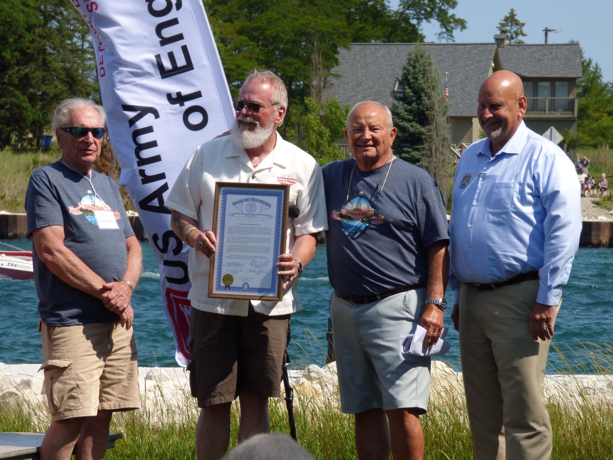 PHOTOS Residents, officials gather in Onekama for channel dedication