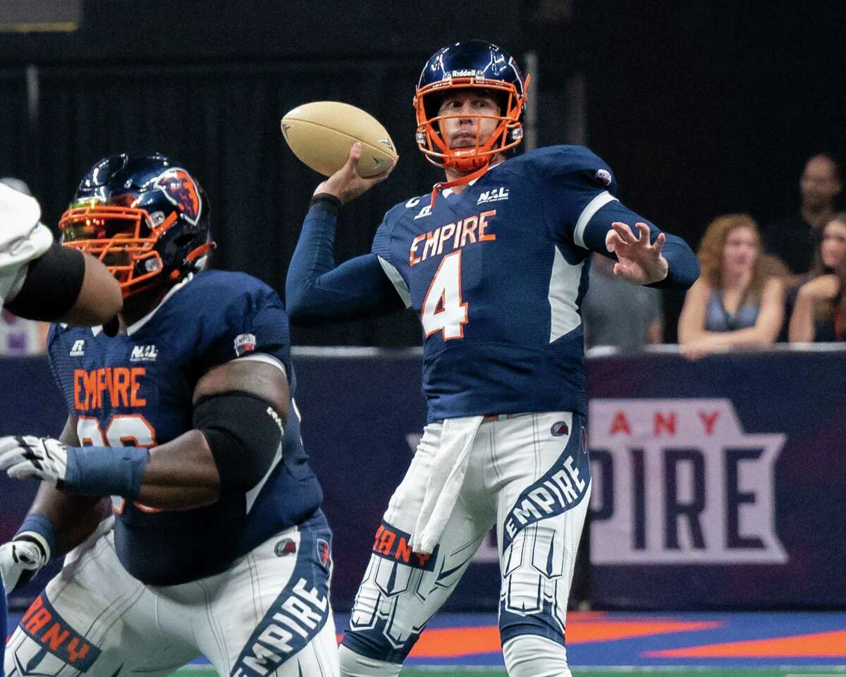 Quarterback Tommy Grady said the Albany Empire still haven’t paid him the championship bonus he’s owed after leading the franchise to a National Arena League title last season. (Jim Franco/Special to the Times Union)
