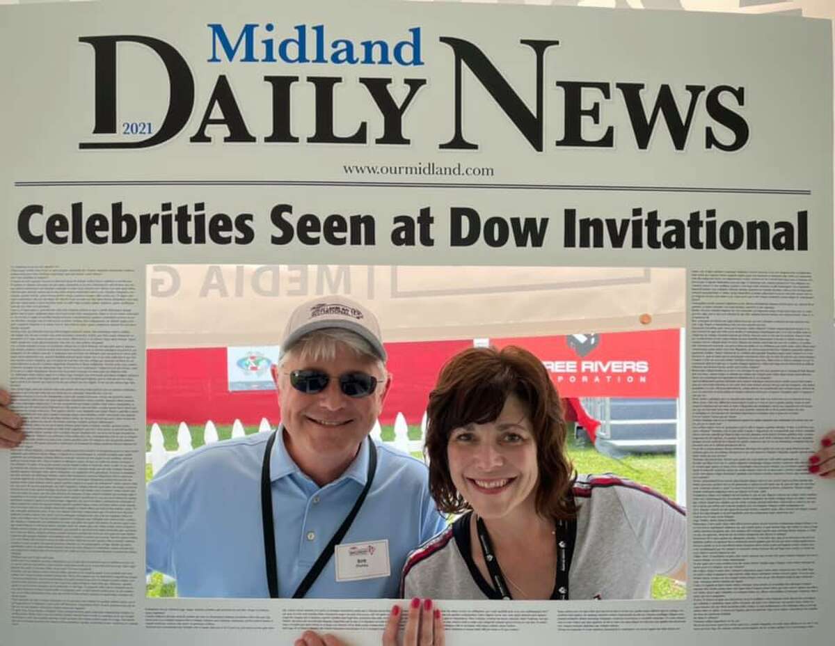 Spectators, volunteers, players, and others took the opportunity to have their Midland Daily News "celebrity" photos taken during the Dow Great Lakes Bay Invitational this past week at the Midland Country Club.