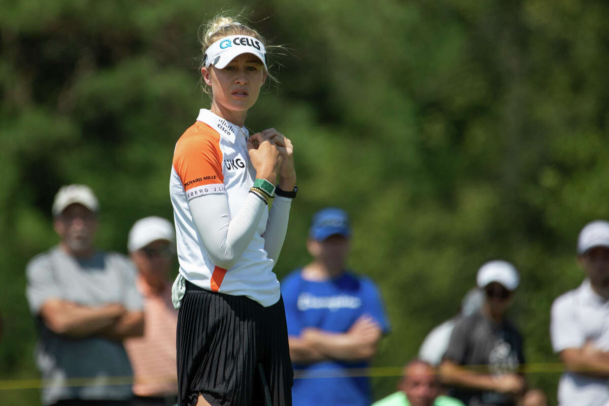 LPGA player Nelly Korda competes in the fourth and final round of play in the Dow Great Lakes Bay Invitational Saturday, July 17, 2021 at the Midland Country Club. Korda and her sister, Jessica Korda, will return as a team for this year's Dow GLBI in July.