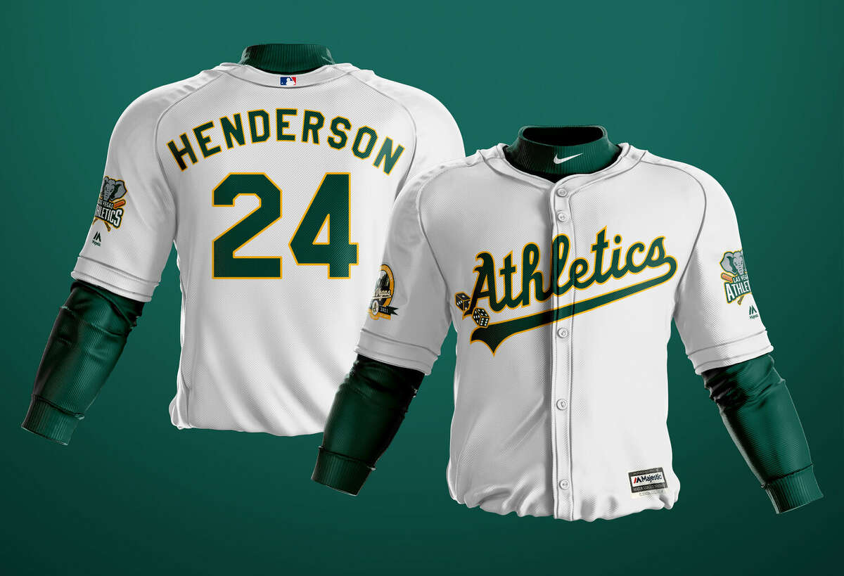 A mock-up uniform of the Las Vegas A's designed by Kyle Tellier, who says he nevertheless likes the Oakland A's more than the San Francisco Giants.