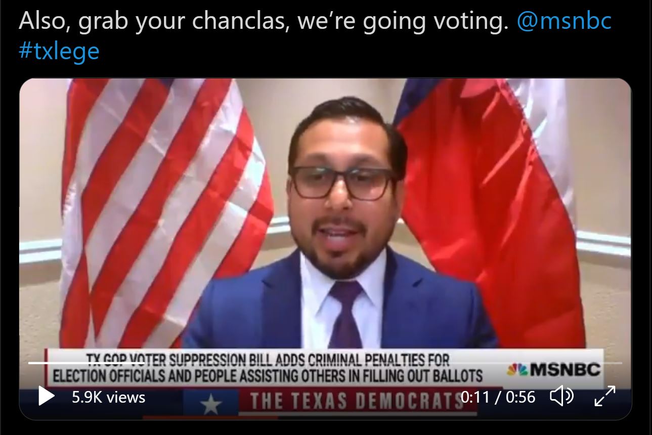 San Antonio delstatsrepresentant Diego Bernal kritiserar