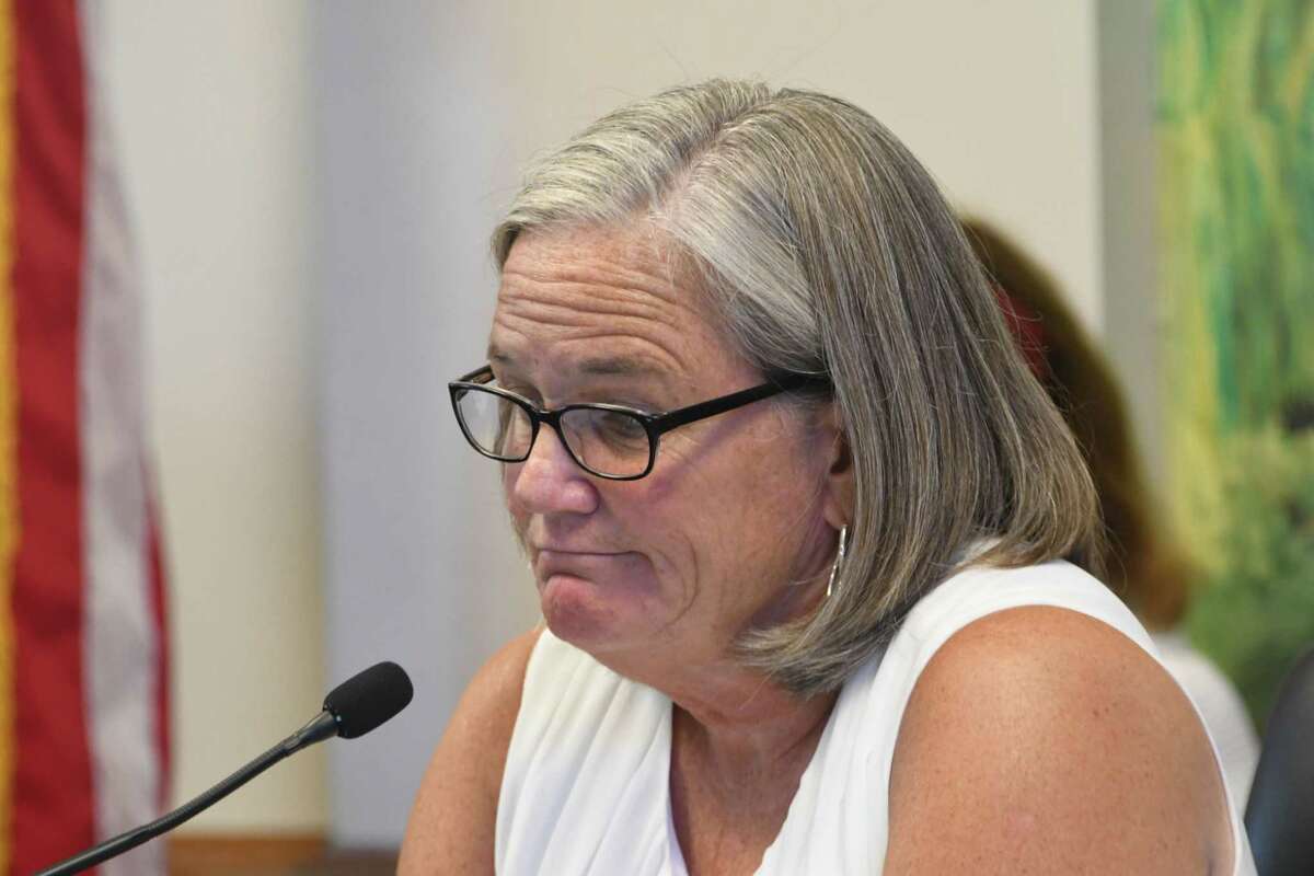Saratoga Springs Mayor Meg Kelly, seen here at Saratoga City Hall on Tuesday, July 20, 2021 in Saratoga Springs, N.Y., said the planning of the Community Police Board was not transparent. (Lori Van Buren/Times Union)