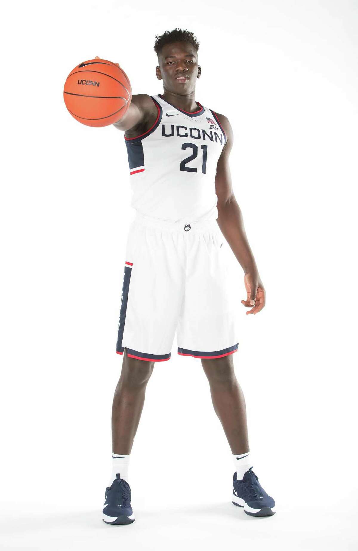 UConn freshman forward Adama Sanogo, 2020-2021 men's basketball season.