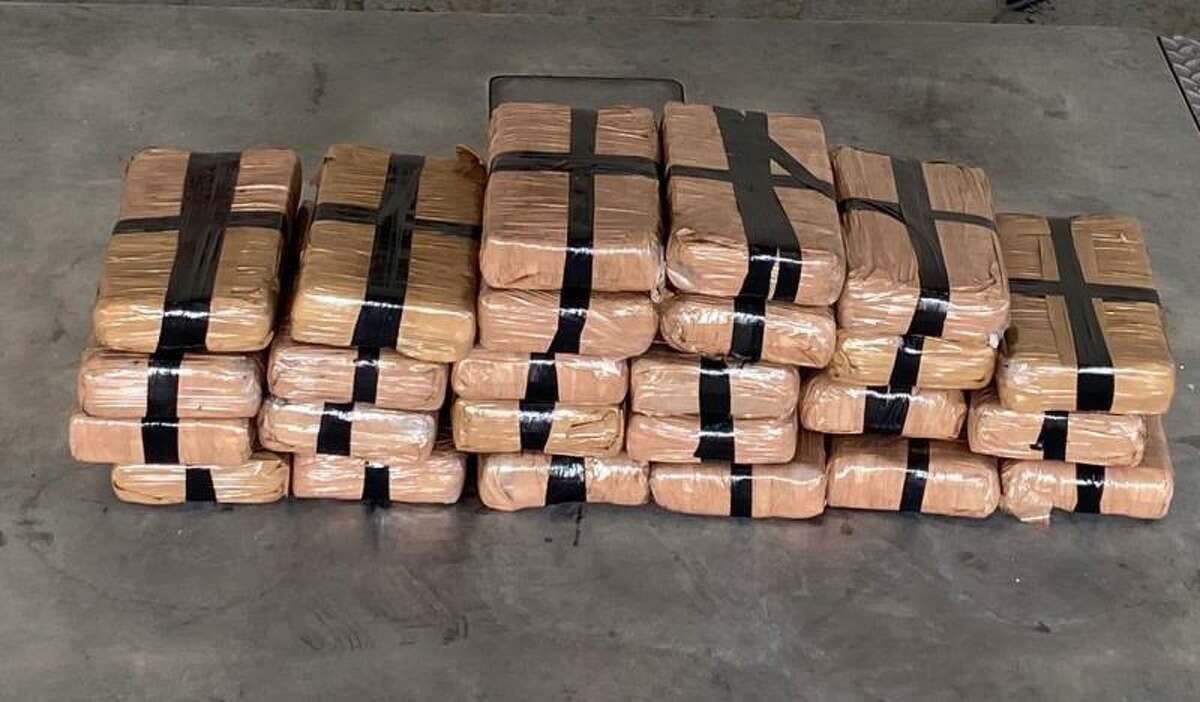 Packages containing more than 59 pounds of cocaine seized by CBP officers at Pharr International Bridge.