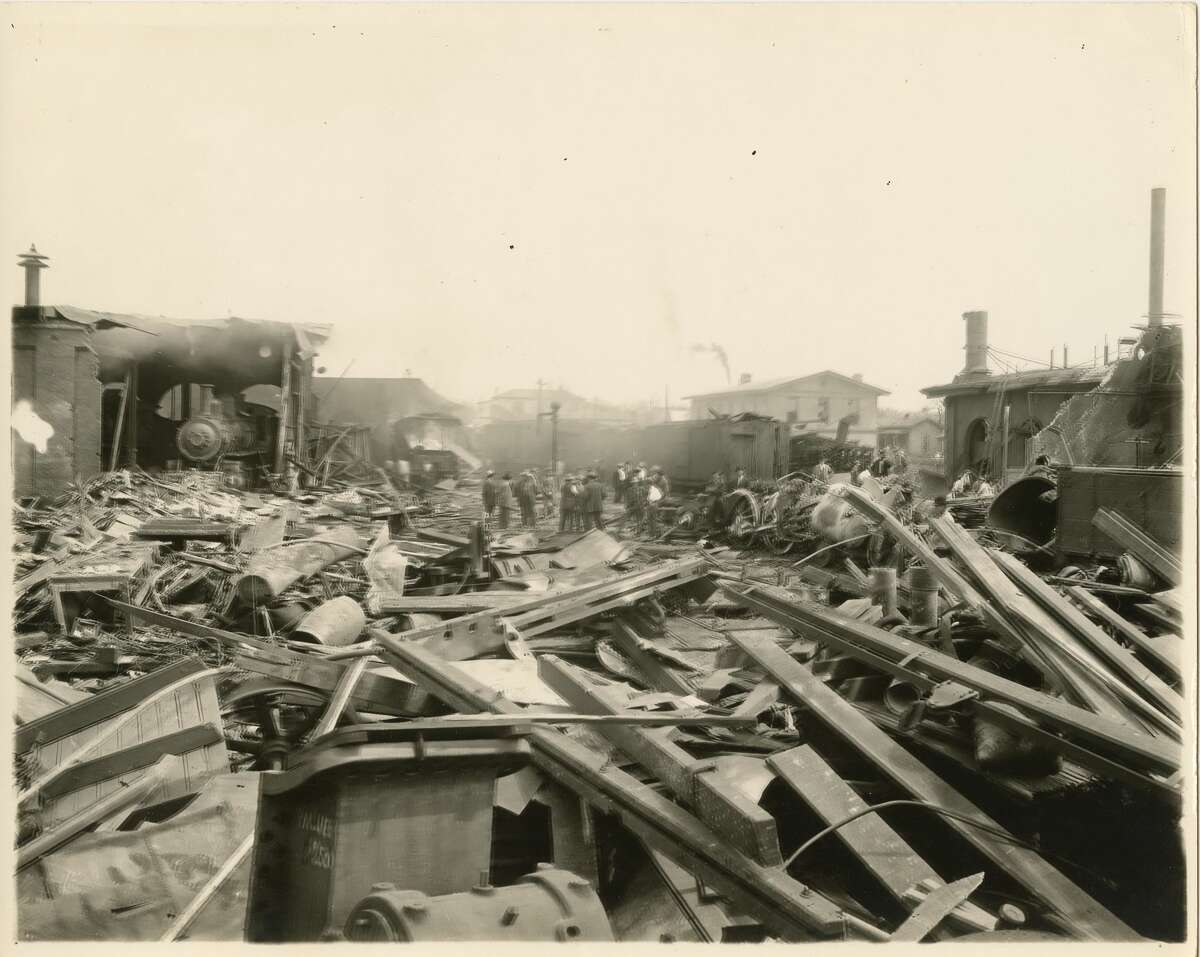 Aftermath of the March 18, 1912 train explosion in San Antonio.