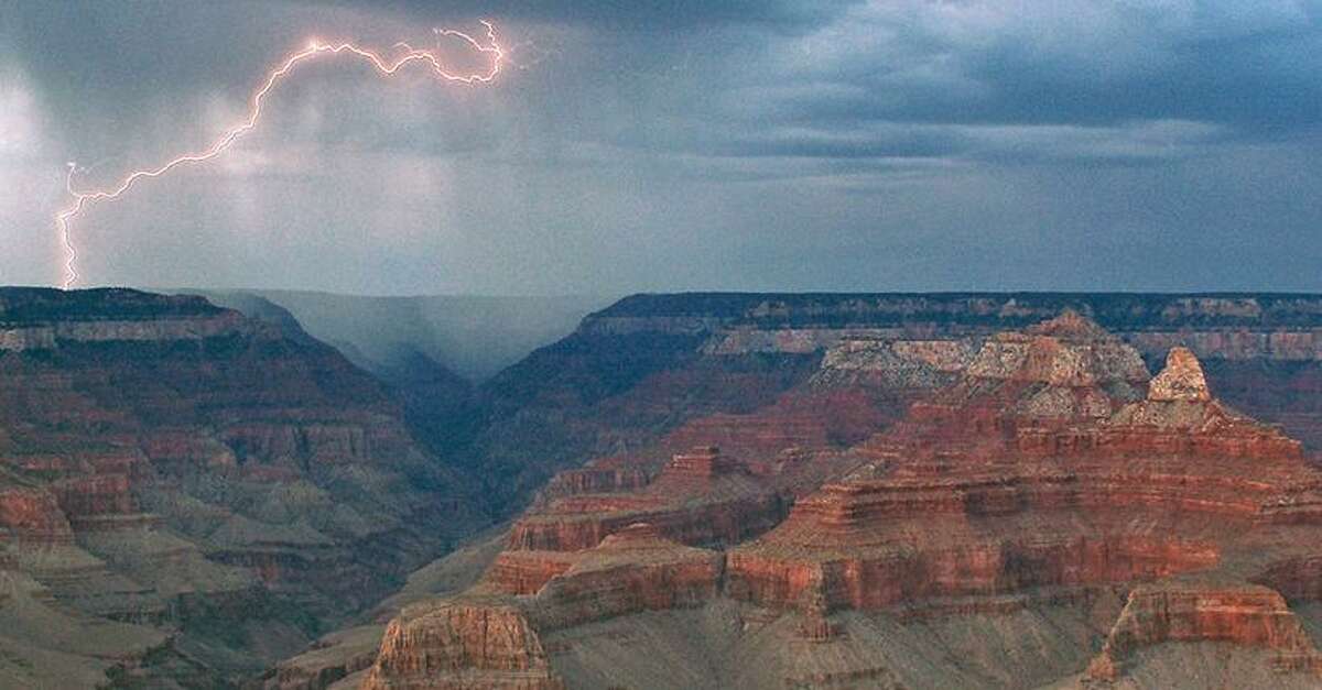 Lightning is common in the Grand Canyon that sees an average of 25,000 strikes a year. 