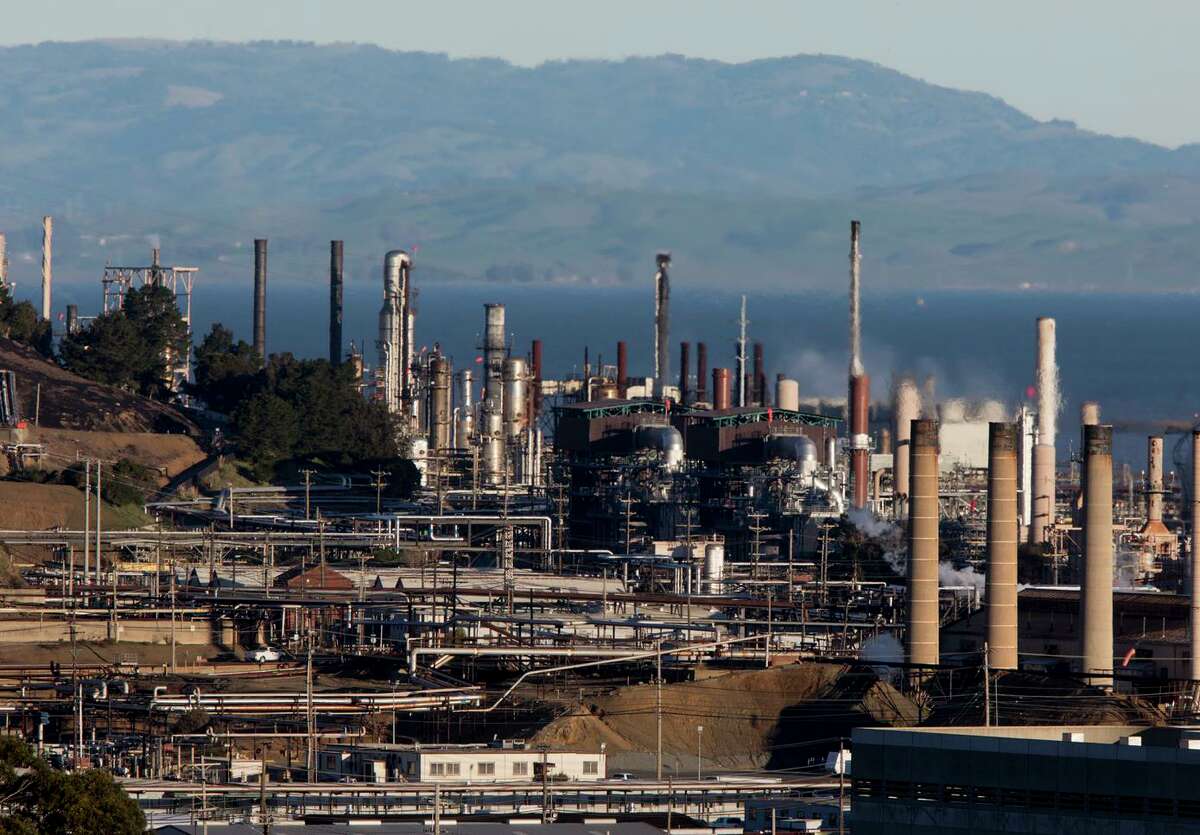 The Chevron Richmond Refinery is seen in February. Increasing flood risks pose a danger to the industry-heavy city.