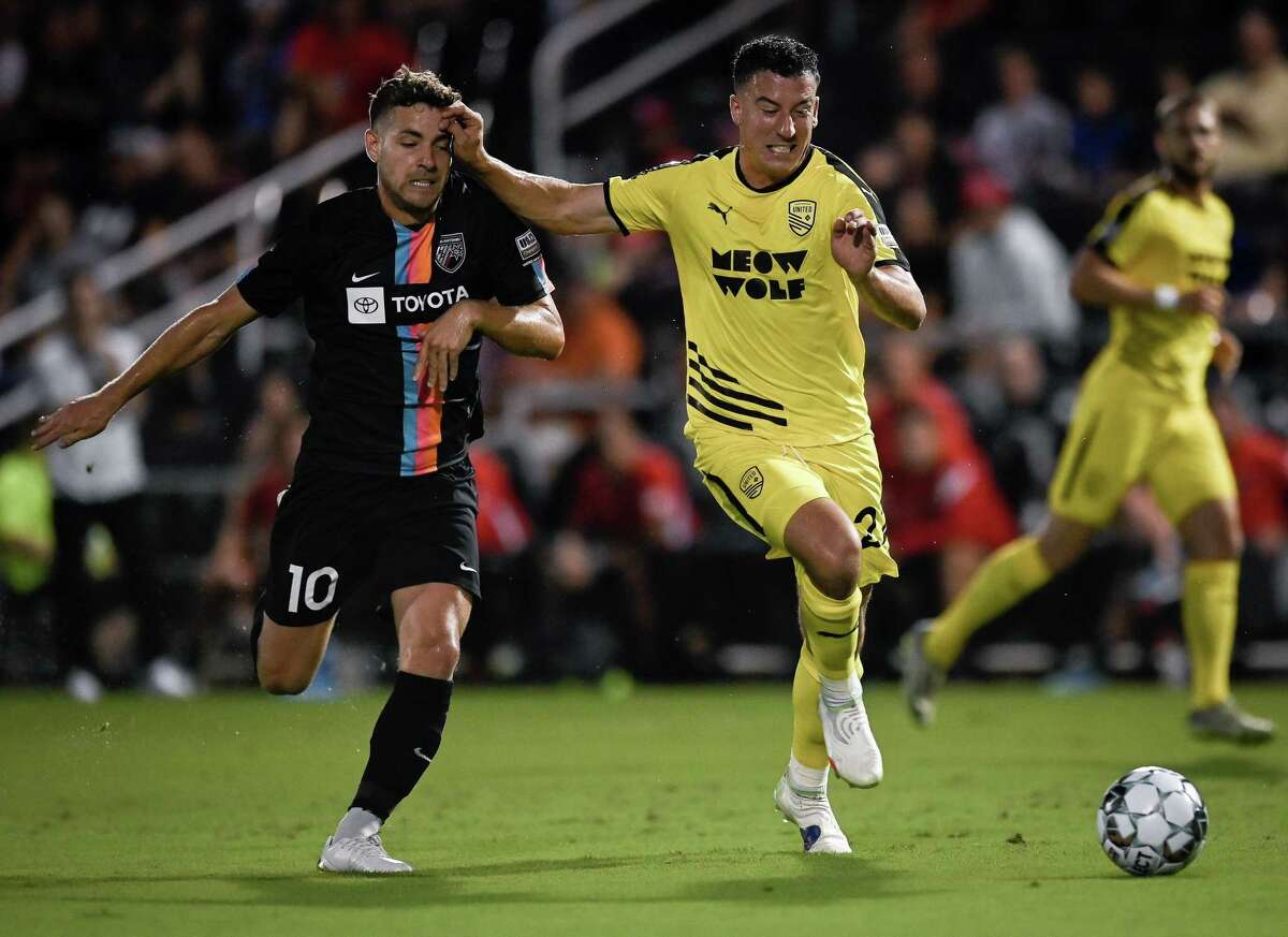 New Mexico United plays San Antonio FC during a USL Championship soccer match on Wednesday, July 21, 2021, at Toyota Field in San Antonio. (Darren Abate/USL Championship)