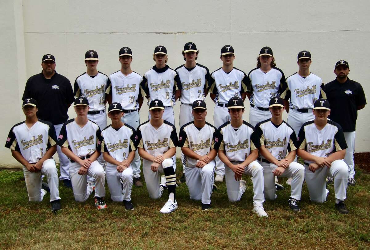 Trumbull 15-year-old All Stars will open the New England Regional with Vermont on Friday at 7. Team members (front row) are: Ryan McGurk, Scott Harvey, Jackson DePino, D.J. Amaral, A.J. Albaladejo, Jack Durland, Ryan Warner and Joey Sabato; (second row) manager Mike Buswell, Jake Hull, Luca Antonio, Sean Francoeur, Jeffry Kraus, Matthew Wood, Dylan Lamy, Nick Lobuono and coach Matt Renzoni.