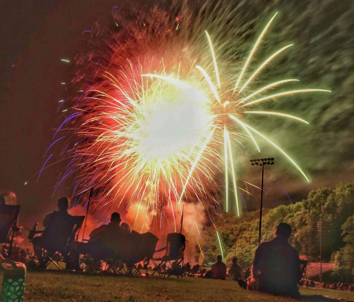 Hundreds of Wilton residents gathered to watch the town's annual fireworks display in 2019.