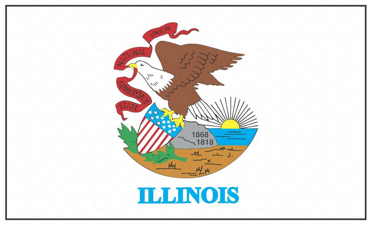 FILE - An image of the official Illinois state flag. (Photo by: Photo 12/Universal Images Group via Getty Images)