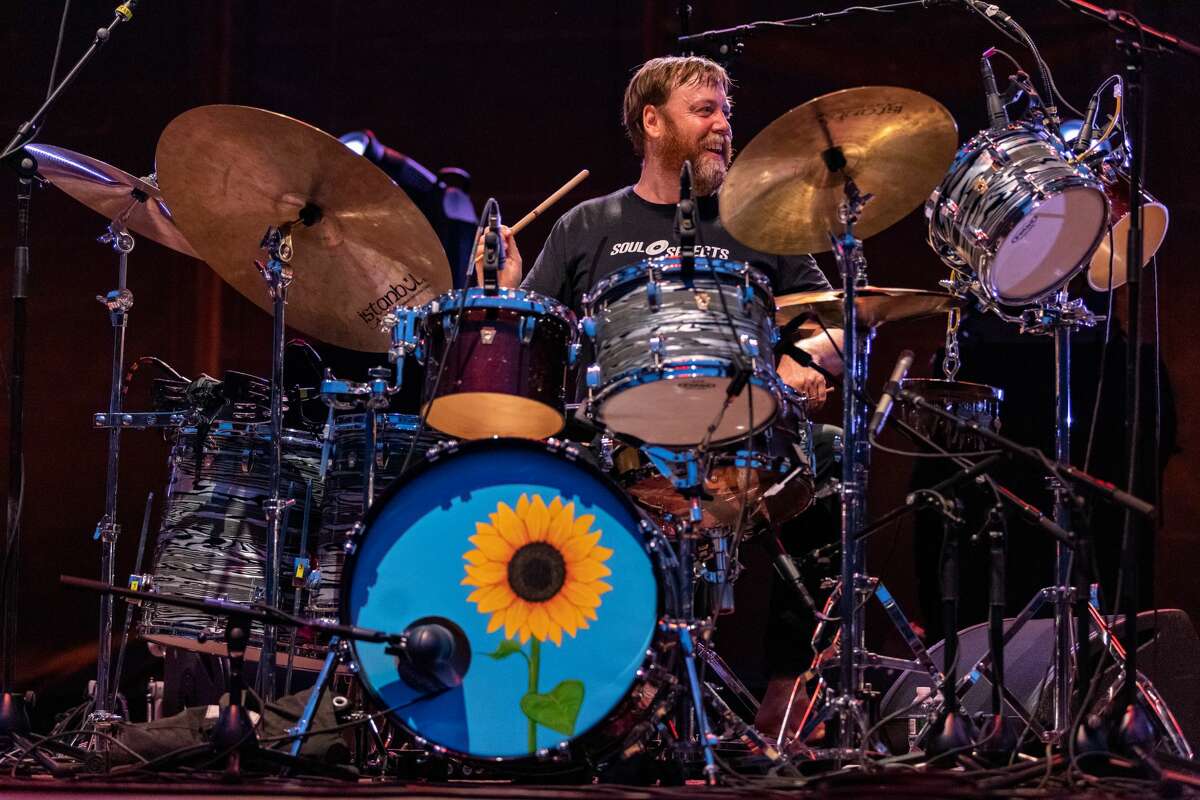 Joe Russo of Joe Russo's Almost Dead performing at the Westville Music Bowl in New Haven.